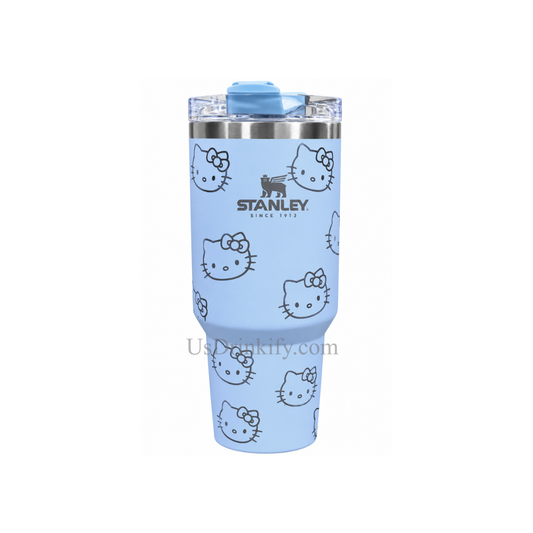 Stanley Hello Kitty Blue Stainless Steel Insulated Tumbler with Lid Cute Travel Cup