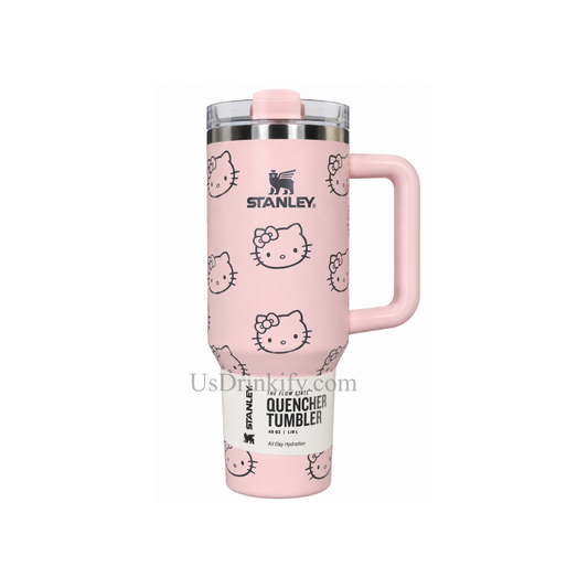 Stanley 40oz Hello Kitty Light Pink Quencher Insulated Tumbler with Handle & Lid