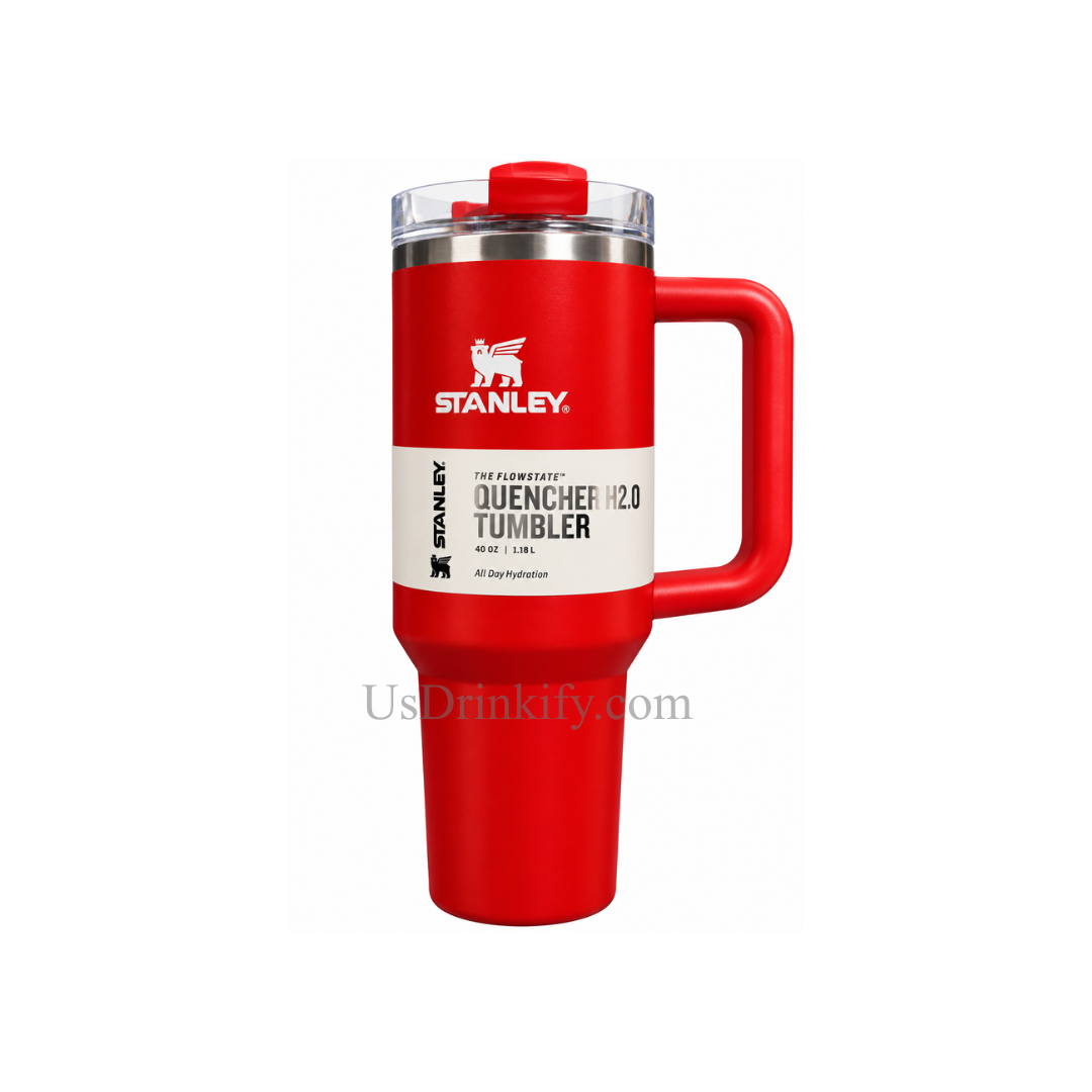 Stanley 40oz Red Quencher H2.0 Stainless Steel Insulated Tumbler with Handle & Lid