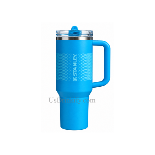 Stanley Blue Stainless Steel Insulated Tumbler with Handle & Lid Travel Coffee Cup