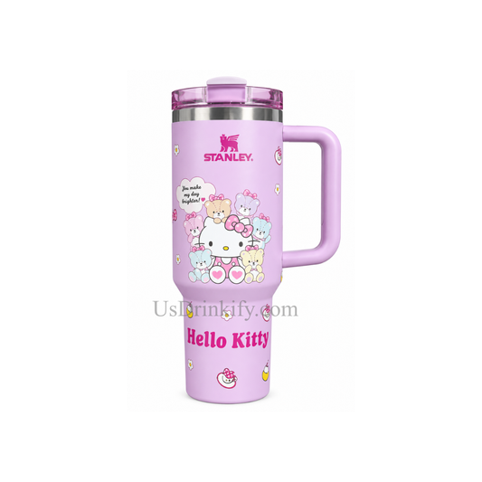 Stanley 40oz Hello Kitty Lavender Pink Insulated Tumbler with Handle & Lid Cute Travel Cup