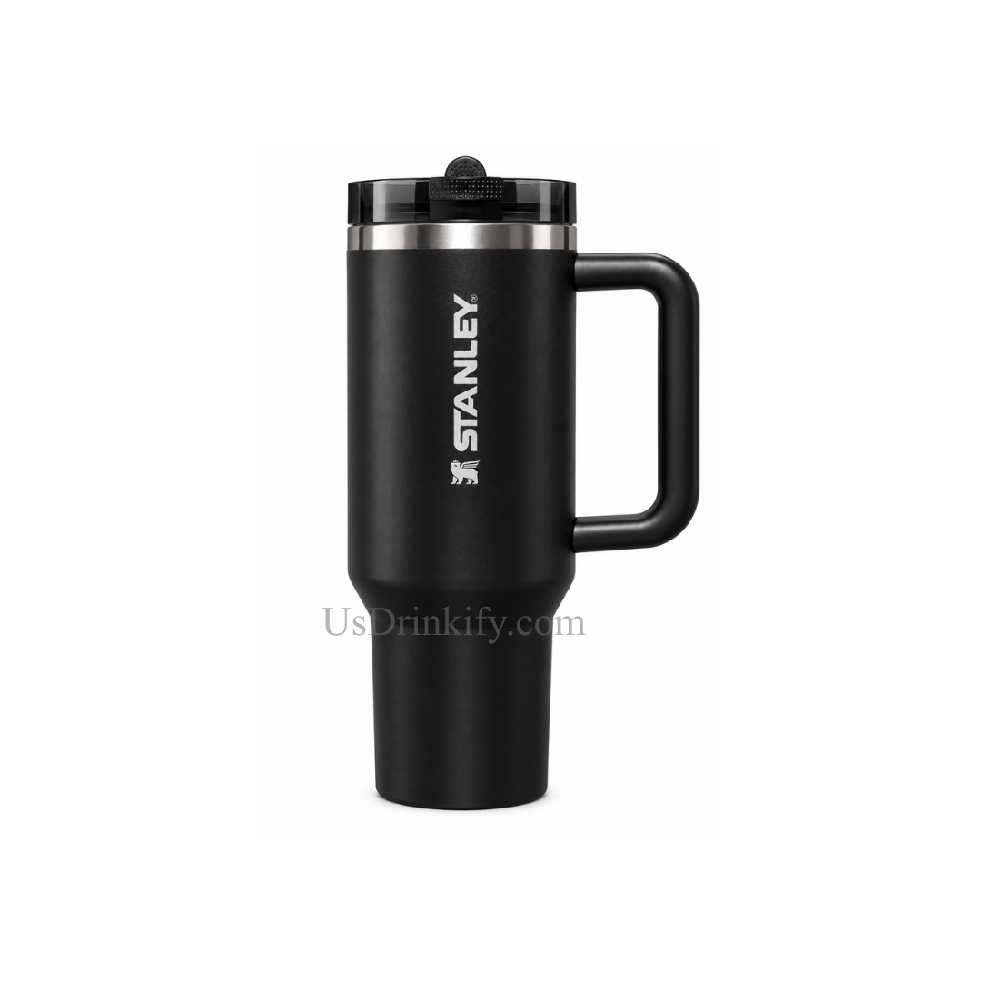 Stanley Quencher ProTour 40oz Black Insulated Stainless Steel Tumbler with Flip Straw Lid & Handle
