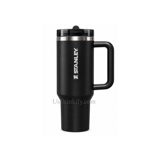 Stanley Quencher ProTour 40oz Black Insulated Stainless Steel Tumbler with Flip Straw Lid & Handle