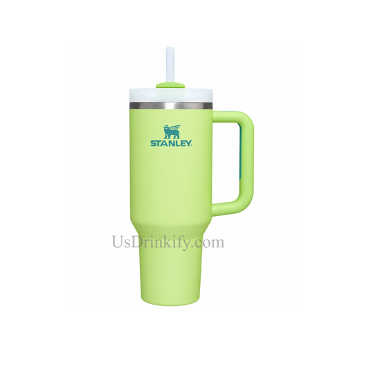 Stanley 40oz Light Green Stainless Steel Insulated Tumbler with Handle & Straw Travel Cup