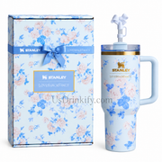 Stanley x LoveShackFancy Floral Quencher Tumbler with Bow Straw Topper – Blue