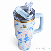 Stanley x LoveShackFancy Floral Quencher Tumbler with Bow Straw Topper – Blue